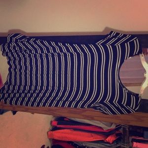 Black and white striped dress